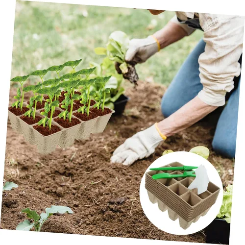 Miniatura 3 de Yardwe Juego de macetas de vivero para horticultura Suculentas Suelo Inicio Planta Invernadero titular de plantas desechables Traje floral