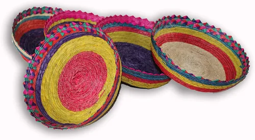 Miniatura 6 de Paquete de 3 calentadores de tortilla de palma mexicana, hechos a mano por artesanos indígenas, tortillero grande de tamaño colosal para tortillas