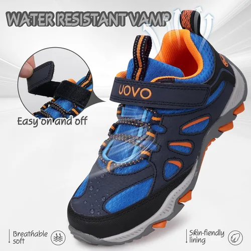 Miniatura 2 de UOVO Botas de senderismo resistentes al agua para niños, zapatos para caminar al aire libre, antideslizantes, al tobillo, zapatos deportivos
