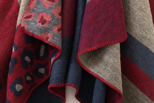Miniatura 6 de EXCHIC Chal retro para mujer con parte delantera abierta, poncho para otoño e invierno