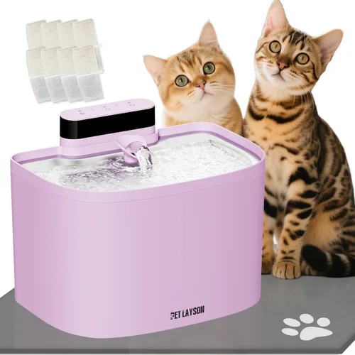 Miniatura 12 de PET LAYSON - Fuente de agua para gatos sin bombas, fuentes inalámbricas inteligentes que funcionan con pilas, 3.6L/122 onzas con tecnología Maglev
