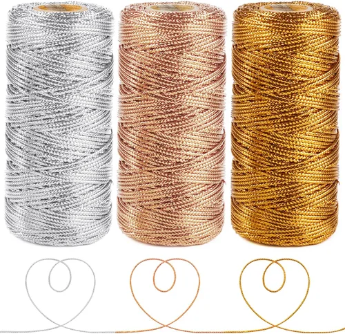 Miniatura 8 de Anvin Cordel de algodón – Cordeles de yute natural para embalaje y envoltura (negro, blanco) – 984 pies, 10 capas, 0.079 in de grosor – Ideal