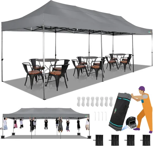 Miniatura 215 de COBIZI Tienda de campaña desplegable de 6.6 x 6.6 pies, toldo resistente, fácil de instalar, impermeable, para exteriores, fiestas, playa, jardín