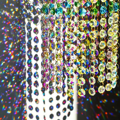 Miniatura 7 de Atrapasueños de Cristal para Ventana Colgante Campanilla de Viento Jardín Porche Hogar Boda Fiesta Fabricante de Arco Iris Perlas de Cristal