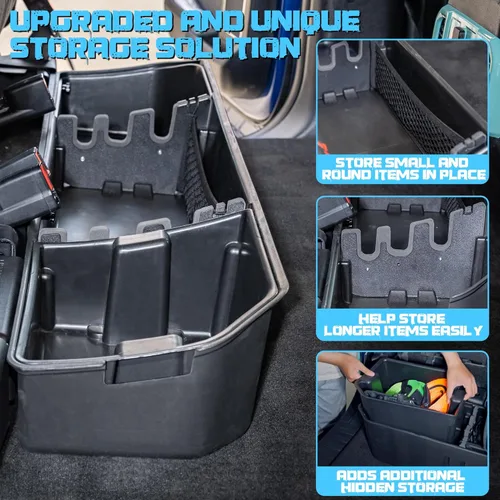 Miniatura 3 de WHALEMOTOR Almacenamiento debajo del asiento Compatible con Ford F150 (2015-2025) y Super Duty (2017-2025) SuperCrew/Crew Cab, Organizador de carga