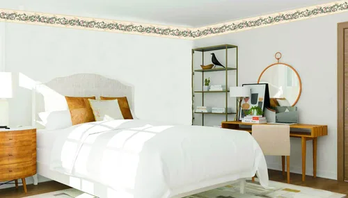 Miniatura 3 de Dundee Deco Papel tapiz con borde para despegar y pegar DDAZBD9125, flores florales verdes y rosadas sobre bordes de pared, diseño retro, 15 pies x