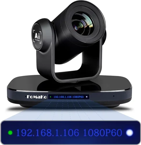 FoMaKo Cámara PTZ 20X Zoom óptico, 1080P 60fps AI seguimiento automático y encuadre, USB3.0 3G-SDI HDMI PoE+, pantalla IP LCD para transmisión en