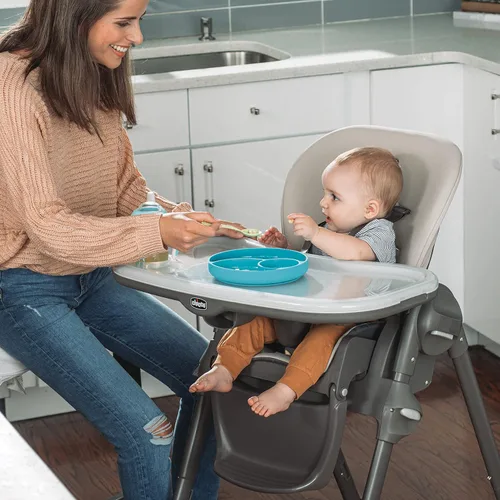 Miniatura 2 de Chicco Polly - Silla alta plegable que ahorra espacio con almohadilla de asiento fácil de limpiar, silla alta para bebés y niños pequeños con Negro