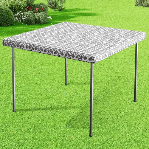 Miniatura 24 de Misaya - Mantel de vinilo rectangular, mantel elástico con respaldo de franela, 100% impermeable, cubierta de plástico para mesas plegables de 4