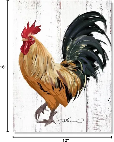 Miniatura 7 de Decoración de Cocina con Gallo - Pintura de Lienzo de Granja, Arte de Pared para Hogar y Cocina