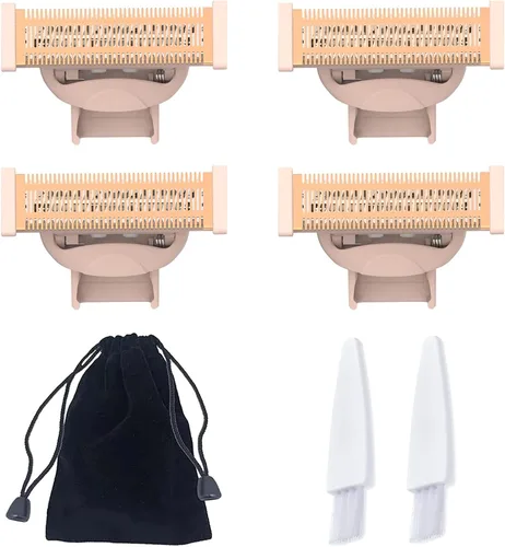 Miniatura 8 de 2 cabezales de repuesto LinMei Nu Shaver compatibles con Finishtouch Flawless Women Nu Razor con bolsa, 2 cepillos de limpieza Hoja de afeitar Nu