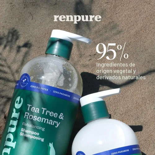 Miniatura 3 de Renpure Juego de champú y acondicionador de árbol de té y romero, a base de plantas, refresca y reequilibra el cabello y el cuero cabelludo