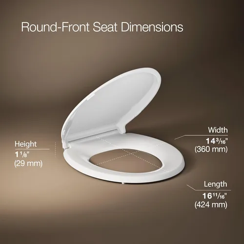 Miniatura 3 de KOHLER 4639-RL-0 Cachet ReadyLatch Asiento de inodoro redondo con cierre suave, color blanco