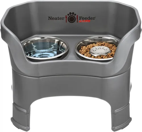 Miniatura 30 de Neater Feeder Deluxe - Tazones elevados para perros grandes a prueba de desorden – Fabricado en Estados Unidos – Soporte elevado para comida
