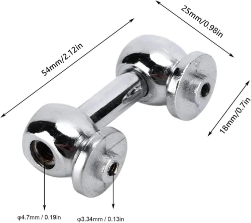 Miniatura 5 de Paquete de 6 lengüetas de tambor plateadas, de un solo extremo, con tornillos de montaje, piezas de percusión (1.5 pulgadas)