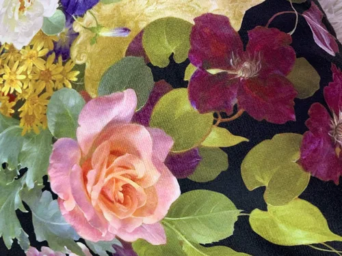 Miniatura 8 de Funda de cojín floral ligera de lujo, 18 x 18 pulgadas, pintura al óleo retro victoriana de doble cara, fondo negro, flor vibrante, funda de cojín