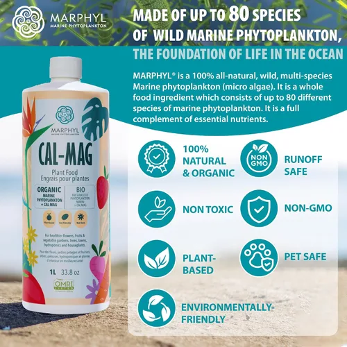 Miniatura 2 de MARPHYL Fertilizante líquido orgánico CALMAG, calcio + magnesio, corrige las deficiencias comunes de las plantas, para jardín, flores, verduras