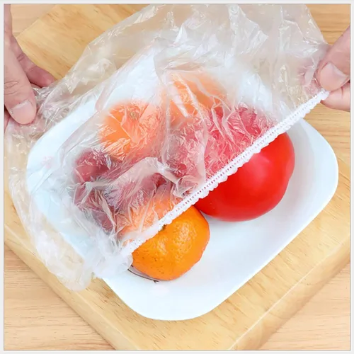Miniatura 5 de Bolsa de almacenamiento de alimentos, funda elástica reutilizable para almacenamiento de alimentos, cubierta elástica de plástico para tapas