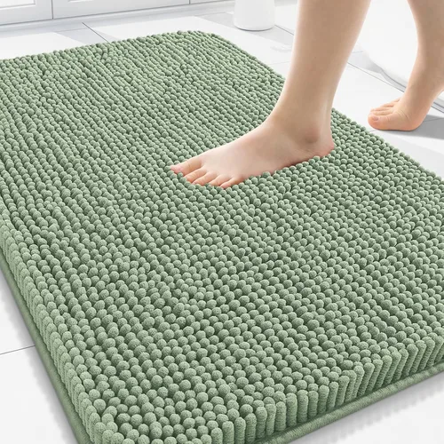 Miniatura 111 de Arotive Alfombras de baño de felpilla extrasuaves y absorbentes, de 24 x 16 pulgadas, lavables a máquina, parte trasera de goma antideslizante