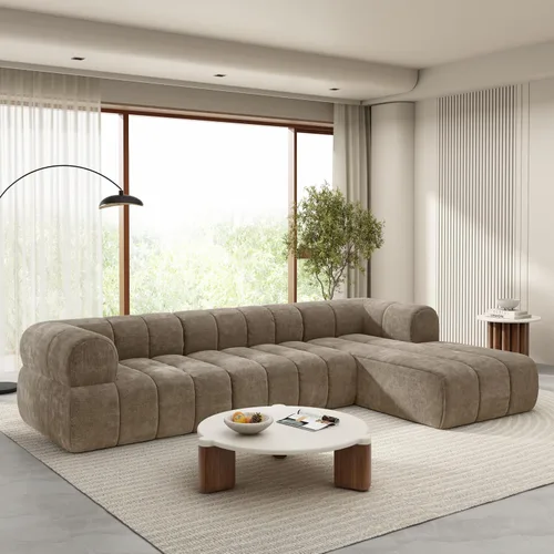 Christopher Knight Home Mania Sofá Modular en Forma de L de 122" con Chaise Lounge, Juego de Sofá Seccional Moderno para Sala de Estar, Sofá Nube