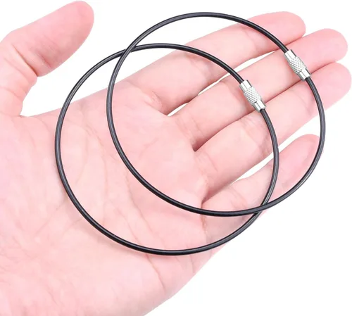 Miniatura 21 de Paquete de 100 llaveros de alambre grandes de 6 pulgadas, llavero de metal a granel para etiquetas de equipaje al aire libre (grueso: 0.079 pulgadas)