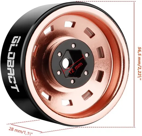 Miniatura 2 de GLOBACT 1.9 Beadlock Wheels - Cubo de rueda RC para 1/10 TRX4 TRX6 Axial SCX10 I II III Pro Redcat RC Crawler accesorios de actualización