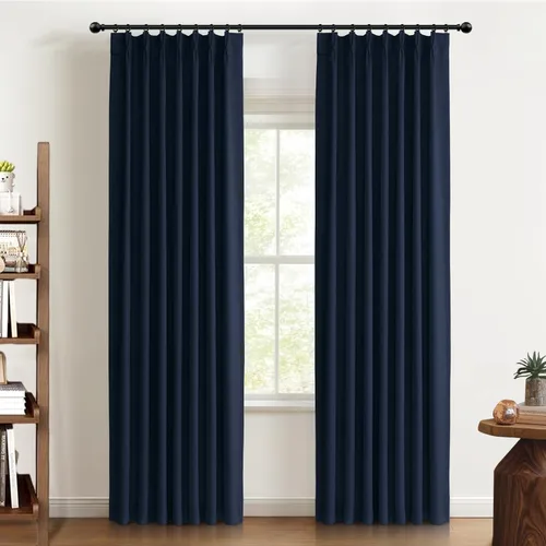 Miniatura 12 de 100% Blackout Shield Cortinas opacas con textura y aspecto de lino de 72 pulgadas de largo, juego de 2 paneles de cortinas opacas de lino sintético