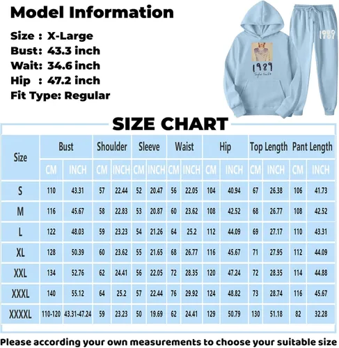 Miniatura 2 de Conjunto de sudadera con capucha para mujer, conjuntos de 2 piezas de concierto de 1989, tops y pantalones