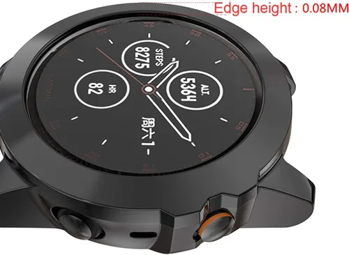 Miniatura 4 de Compatible con Garmin Fenix 5X/5XPlus/5X Sapphire Case, TPU plateado protector protector para 2.008 in Fenix 5X Watch Case (negro)