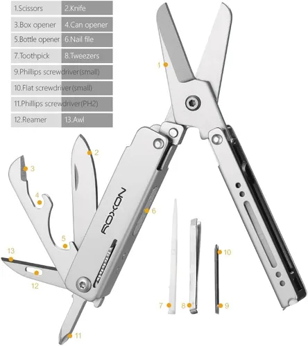 Miniatura 2 de ROXON M3 13 en 1 Multiherramienta EDC Cuchillo Y Tijeras con Palillo y Pinza Práctica Pequeña y Exquisita Multiherramienta