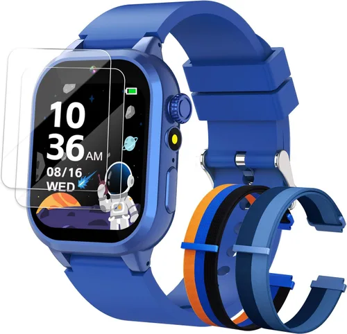 Miniatura 10 de MOFGDNI Reloj inteligente para niños con 39 juegos, cámara incorporada, grabadora de video, alarma, calculadora, podómetro y varios fondos