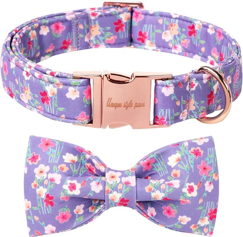 Miniatura 7 de Unique style paws Collar de perro para el día de San Valentín con pajarita, collar de cachorro de corazón negro y rojo, el mejor regalo