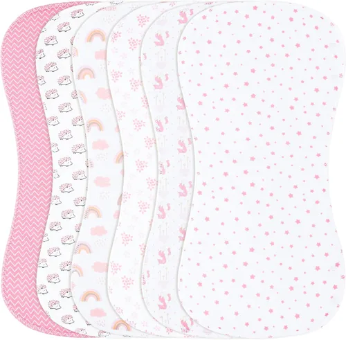 Miniatura 12 de Paños para eructar y baberos para bebé de 2 en 1 - Juego de 6 unidades, grandes, súper absorbentes, paños de algodón suaves para eructar para baba