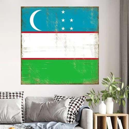 Miniatura 4 de Guangpat Calcomanías de pared con la bandera de Uzbekistán, recuerdo de la ciudad del país, calcomanías de pared patrióticas, arte de pared