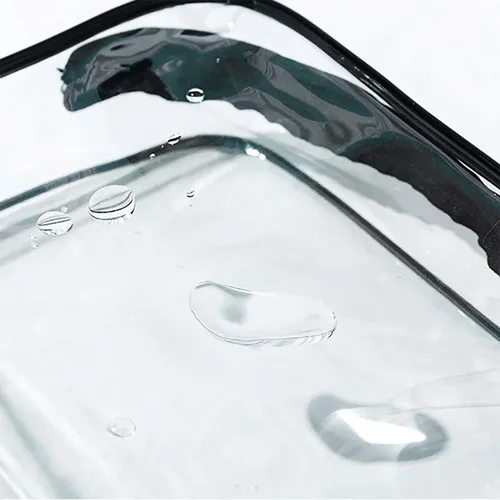 Miniatura 6 de Paquete de 4 bolsas de almacenamiento de maquillaje transparentes para bolsa de playa, accesorios con ganchos mosquetón, Claro, Bolsa