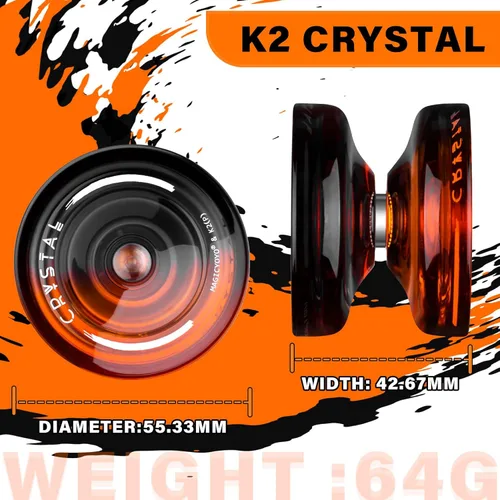 Miniatura 5 de MAGICYOYO K2 Cristal Profesional Yoyo Sensible para Niños Principiantes Extra Yoyo No Sensible Rodamiento Pro Yoyo de Plástico Truco para Adultos+12