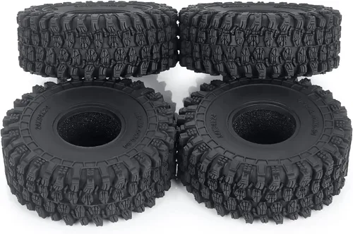 Miniatura 8 de RCHUBAM 4 unidades de 1.0 "neumáticos de goma de 2.520 in para 1/18 TRX4M Axial 1/24 SCX24 Deadbolt RC Crawler Car