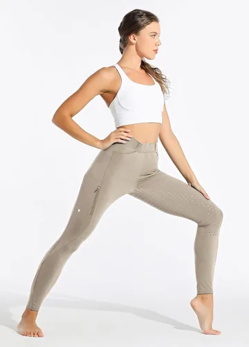 Miniatura 3 de Willit Pantalones de equitación para mujer con asiento completo, pantalones de silicona con bolsillo con cremallera