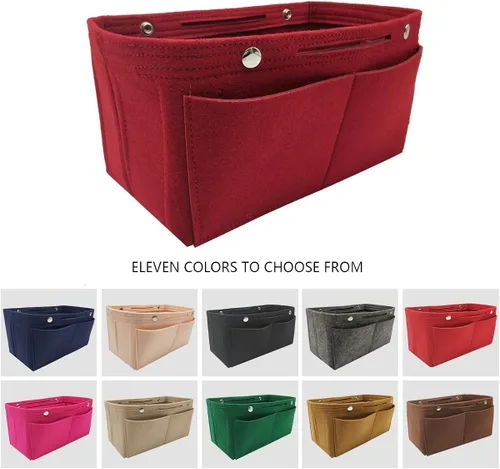 Miniatura 6 de LEXSION Organizador de bolso de fieltro, organizador de bolsa de bolsillo múltiple en bolsa organizadora Shaper