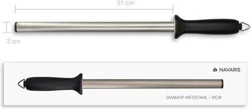 Miniatura 4 de Navaris Afilador de cuchillos ovalado de 12 pulgadas (12.2 in) para afilar cuchillos de cocina, ligero y duradero para uso doméstico o profesional
