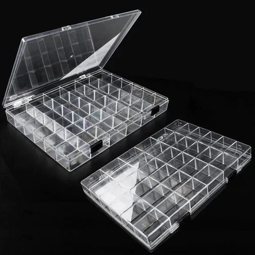 Miniatura 7 de Caja organizadora de plástico transparente de 36 rejillas, contenedor de almacenamiento de manualidades para organizador de cuentas, arte