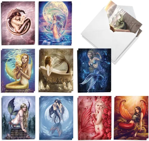 Miniatura 15 de The Best Card Company - 20 bonitas tarjetas para niños en caja (4 x 5.12 pulgadas) - Juego surtido en blanco (10 diseños, 2 de cada uno) - Fantastic