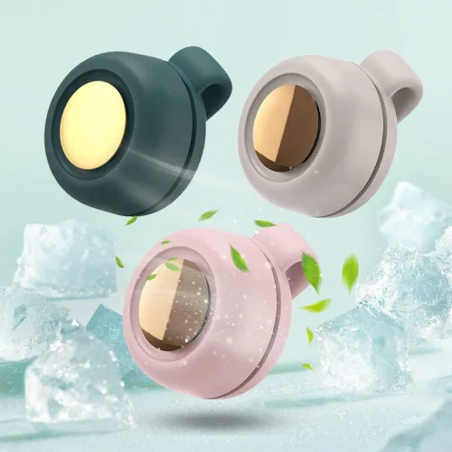 Miniatura 2 de Drkicsy 3 ventiladores pequeños de cuello con clip de torbellino, ventilador de enfriamiento portátil de 3 velocidades recargables, ventiladores