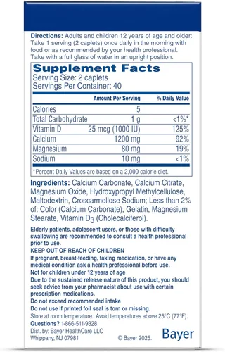 Miniatura 8 de Citracal Liberación Lenta - Calcio 1200 mg con Vitamina D3, Magnesio, Suplemento de Calcio, Apoyo para la Salud Ósea, Tomar Una Vez al Día