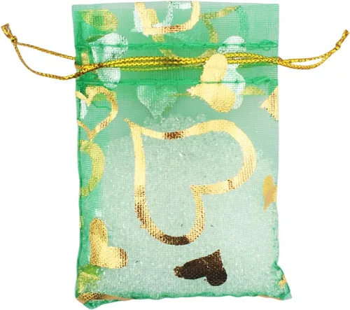 Miniatura 11 de QIANHAILIZZ Paquete de 100 bolsas de regalo de organza con forma de corazón de flores de 2.8 x 3.5 pulgadas, bolsa de regalo para dulces, bolsa