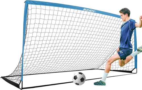 Miniatura 9 de BOHEN 9x5 FT Portable Metal Soccer Goal for Backyard, Steel Frame Soccer Net with Carry Bag, Fun for Outdoor Indoor Training Games for Kids and