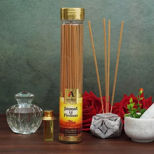 Miniatura 2 de The Aroma Factory Agarbatti for Pooja, Attar Jannat Ul Firdaus Perfume Varillas de incienso, sin carbón y bajo contenido de humo, Agarbatti