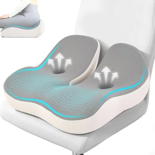 Cojín de Asiento OVRST, Cojín de Memoria para Silla de Oficina, Diseño Ergonómico, Alivio de Ciática y Dolor por Sentarse a Largo Plazo, Adecuado