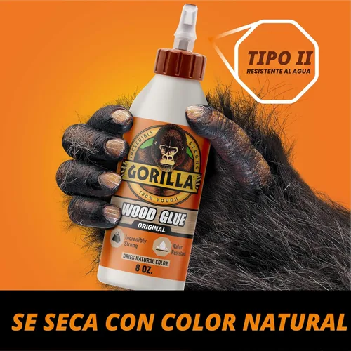 Miniatura 2 de Pegamento para madera Gorilla; Botella de 8 onzas; Color madera natural; (Paquete de 1)