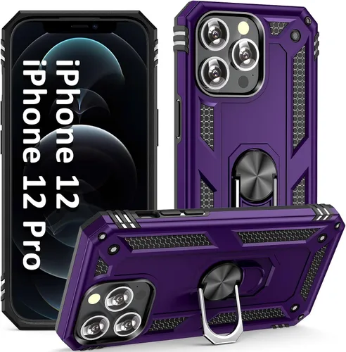 Miniatura 26 de ADDIT i Phone 12 Pro Max - Funda para iPhone 12 Pro Max, con anillo de soporte, soporte ajustable, grado militar, protección resistente, a prueba
